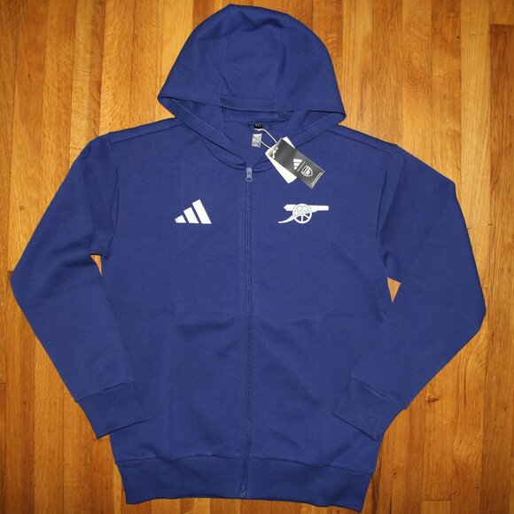Adidas Arsenal 2024/25 Anthem Hooded Soccer Jacket Mens M Blue - Picture 1 of 6